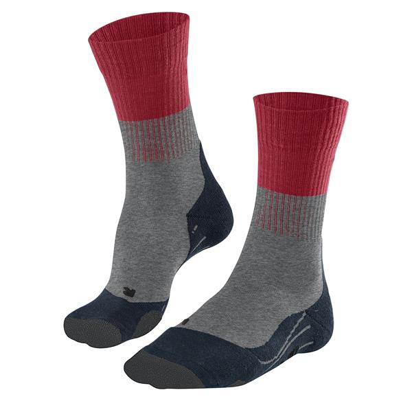 Nogavice FALKE TK2 lightgrey/red