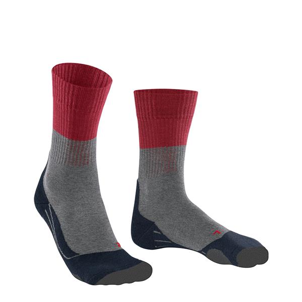 Nogavice FALKE TK2 lightgrey/red