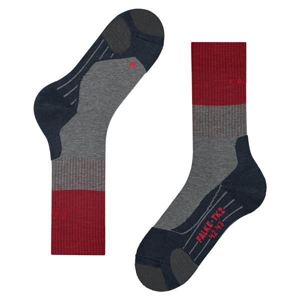 Nogavice FALKE TK2 lightgrey/red